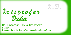 krisztofer duka business card